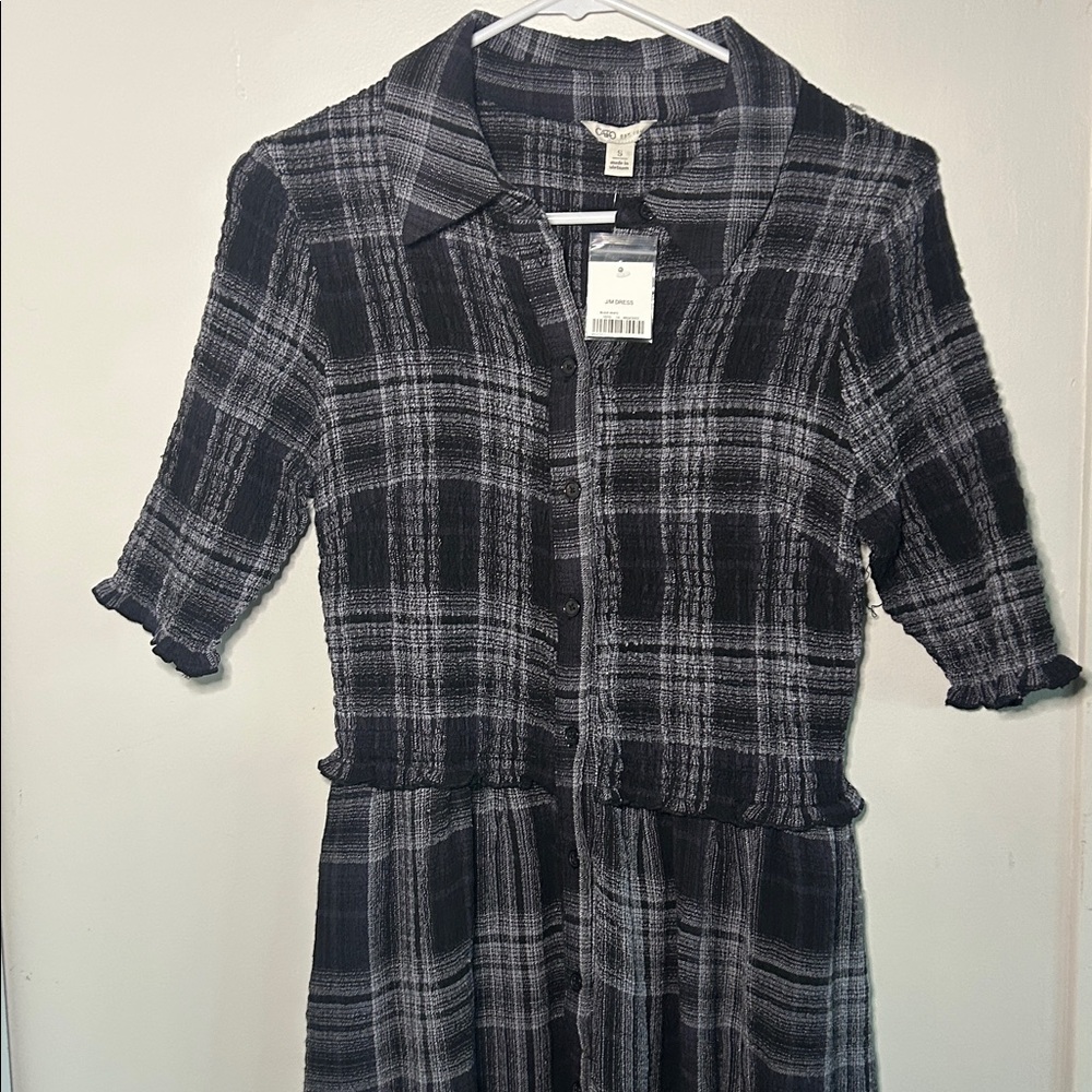 NWT Cato Plaid Smocked Bodice Dress - Picture 2 of 10